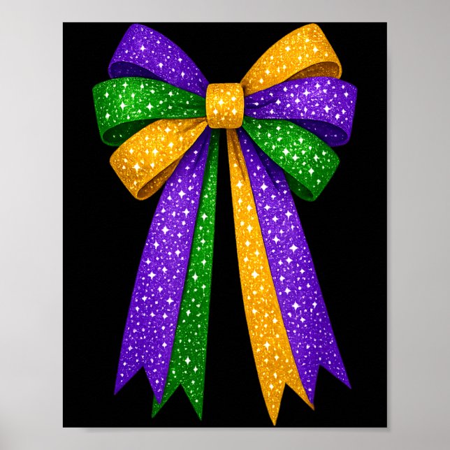 Poster Carnaval de Mardi Gras Coquette Bow New Orleans (Frente)