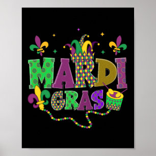 Poster Carnaval de Mardi Gras Fat Terça-Feira Fleur De Li