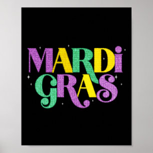 Poster Carnaval de Mardi Gras Fat Terça-Feira Fleur De Li