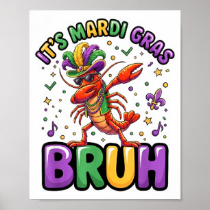 Poster Carnaval de Mardi gras lagostim engraçado dab carn