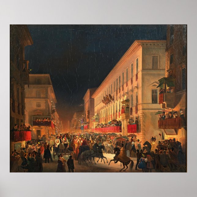 Poster Carnaval de Roma, Banquete de Moccoletti (Frente)