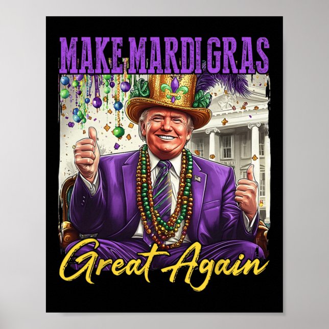 Poster Carnaval divertido Donald Trump Carnaval Bandeira  (Frente)