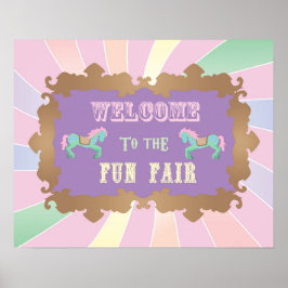 Poster Carnaval - Funfair - Pastel - Aniversário - Sinal