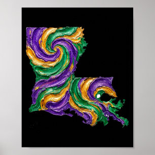 Poster Carnaval louisiana estado Carnaval louisiana st