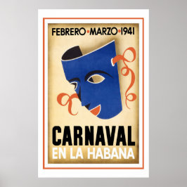 Poster Carnaval na Viagens vintage de Havana