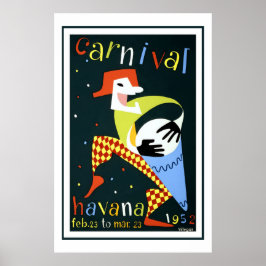 Póster Carnaval na Viagens vintage de Havana