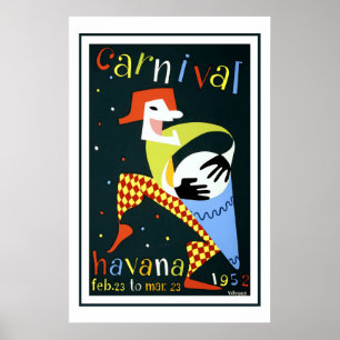 Póster Carnaval na Viagens vintage de Havana