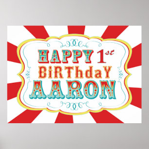 Poster Carnaval ou bandeira do aniversário do circo para