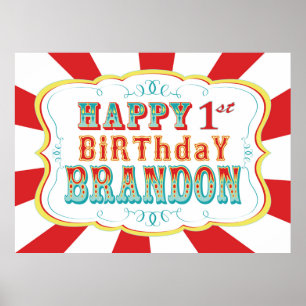 Póster Carnaval ou Banner Circus Birthday para Brandon