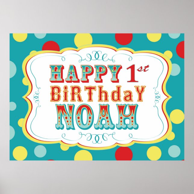 Póster Carnaval ou Banner de aniversário de Circus Noah (Frente)