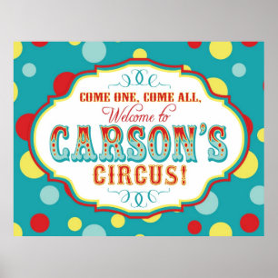 Póster Carnaval ou sinal de boas-vindas Carson do circo