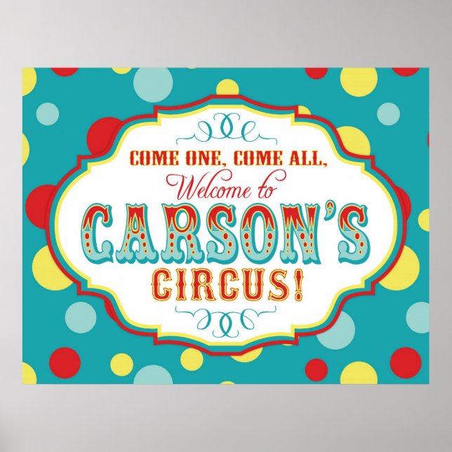 Póster Carnaval ou Sinal de boas-vindas do Circo Carson (Frente)