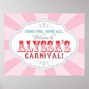 Póster Carnaval ou sinal de boas-vindas do circo para