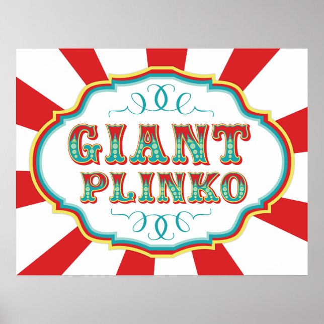 Poster Carnaval ou Sinal de Plinko Giant Circus (Frente)