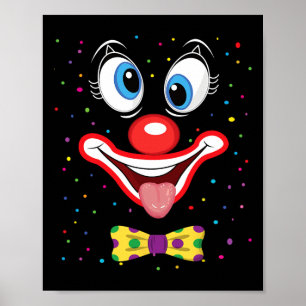 Poster Carnaval Palhaço de Rosto de Circo Costume Homens 