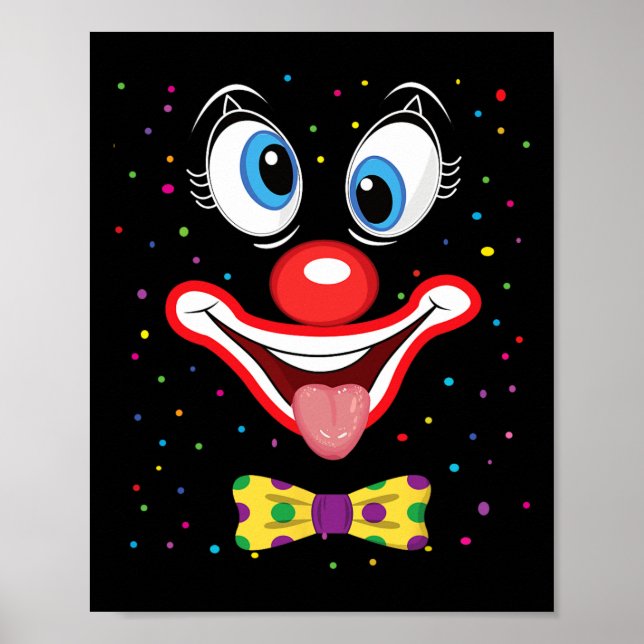 Poster Carnaval Palhaço de Rosto de Circo Costume Homens  (Frente)