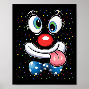 Poster Carnaval Palhaço de Rosto de Circo Costume Homens 