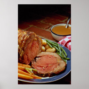 Poster Carne assada com cenouras