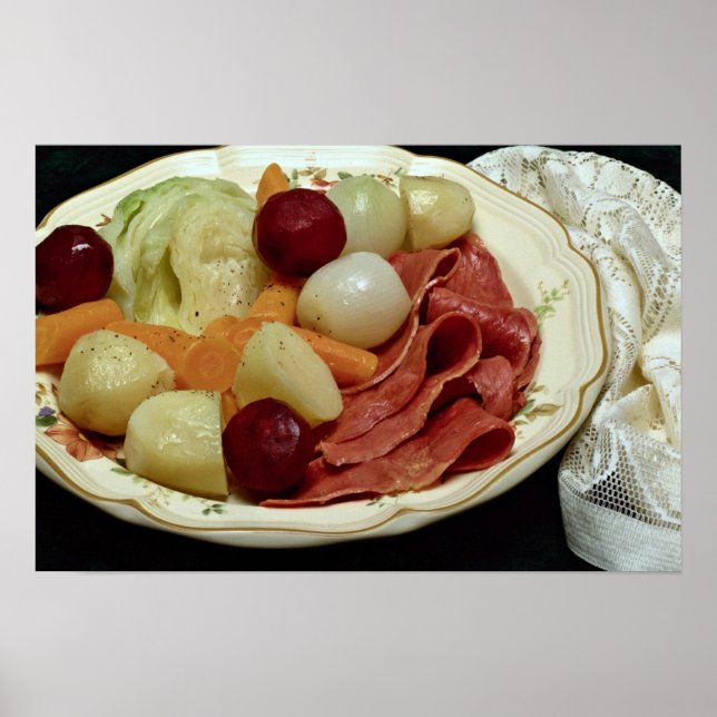 Póster Carne de bovino e de couve-lombo (Frente)