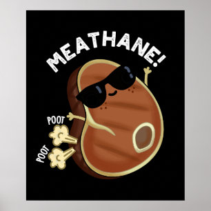 Poster Carne Engraçada Engraçada Com Carnes Pun Dark BG