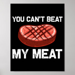 Poster Carne legal para homens mulheres churrasco fumante