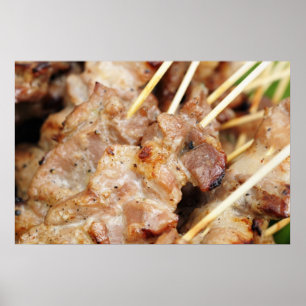 Póster Carne preparada na tradição tailandesa