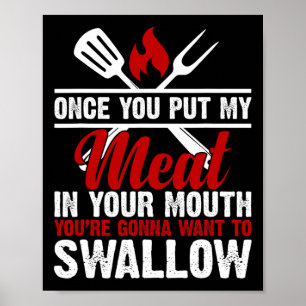 Poster Carne Suja Adulta Na Sua Boca Engraçada Churrasco 