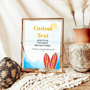 Poster Carneiro de surfe na praia de beardbaby chá