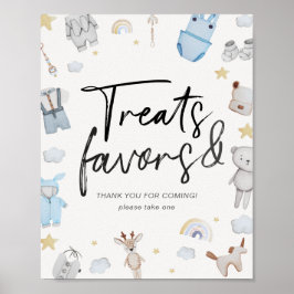 Poster Carneiro Roupas Estrelas Chás de fraldas Tratament