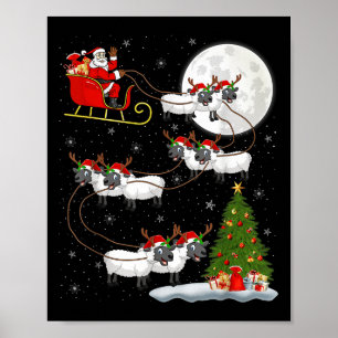Poster Carneiros Papais noeis De Ovelhas Sleigh Voando En
