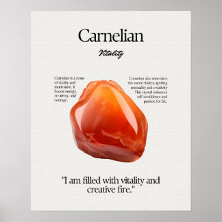 Poster Carnelian Gem Crystal Card