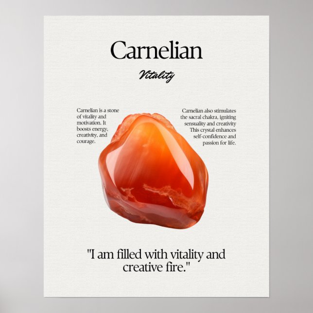 Poster Carnelian Gem Crystal Card (Frente)