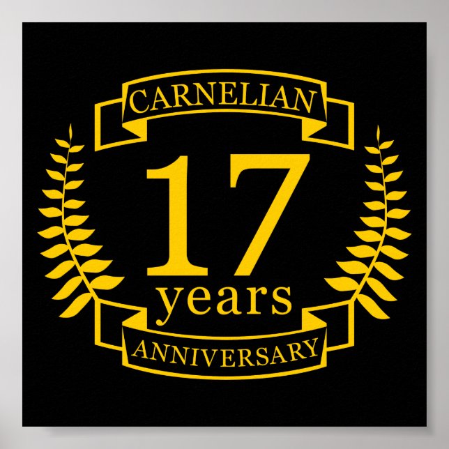 Poster Carnelian Gemstone aniversário de 17 anos (Frente)