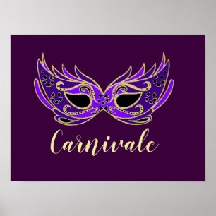 Poster Carnivale slogan Royal rople mascarada mask