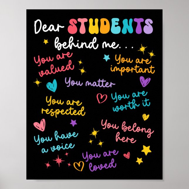 Poster Caro Aluno Atrás de Mim De Volta à Escola Agradeci (Frente)
