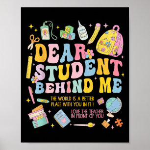 Poster Caro Estudante Atrás De Mim De Volta Ao Professor 