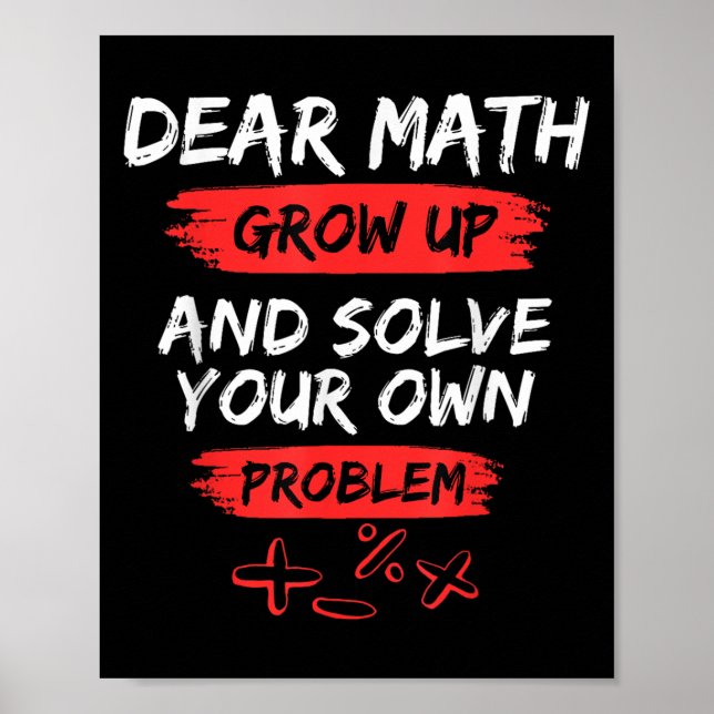 Poster Caro Math Cita Engraçado Para Professora E Estudan (Frente)