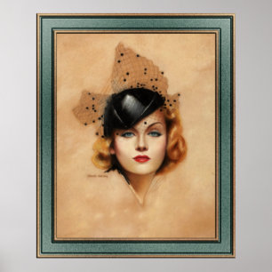 Poster Carole Lombard Retrato de Charles Gates Sheldon