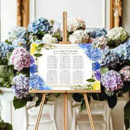 Poster Carolina Blue Floral Bordering Seating Chart