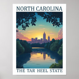 Poster Carolina do Norte, Estado de Tar Heel, EUA, Viagem