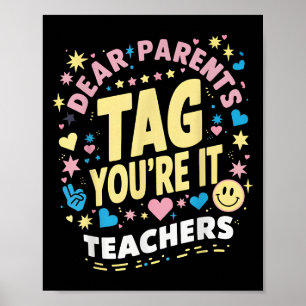 Poster Caros pais dizem que você ama professores no dia p