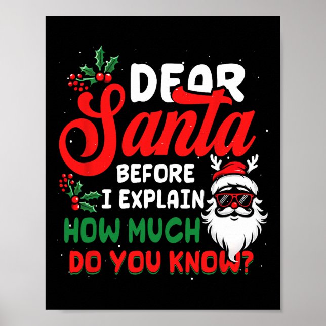 Poster Caros Papais noeis De Natal Eu Posso Explicar Quan (Frente)