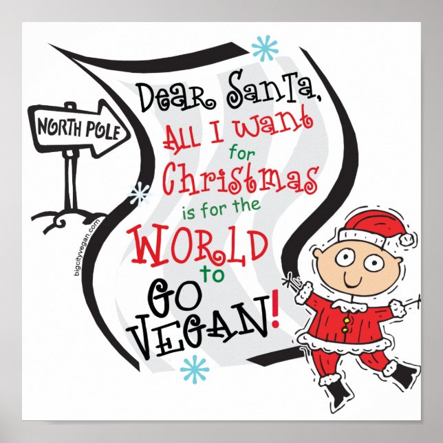 Poster Caros Papais noeis Vegan Wish (Frente)
