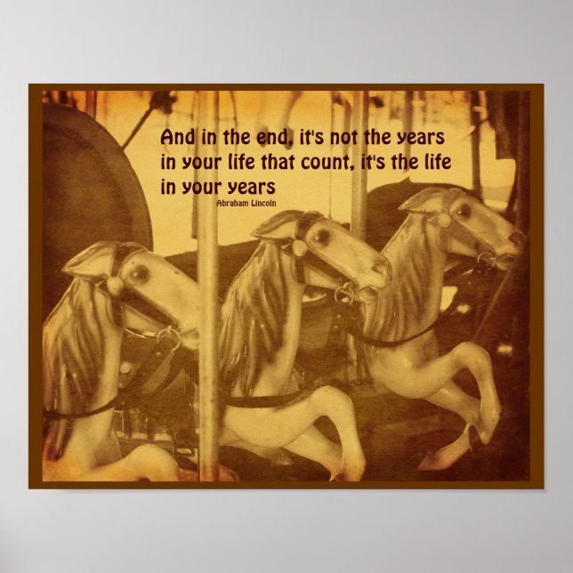 Póster Carousel Horses Life Attitude Quote (Frente)
