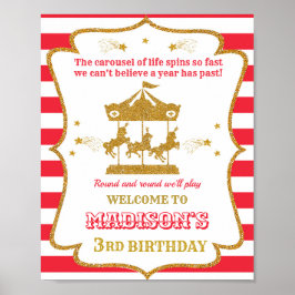 Poster Carousel - sinal de boas-vindas a Girl circus post