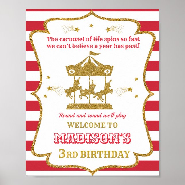 Poster Carousel - sinal de boas-vindas a Girl circus post (Frente)