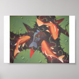 Poster carpa dos peixes do koi
