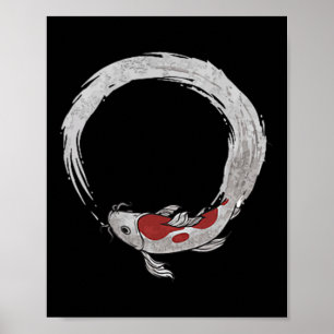 Poster Carpa Koi Japonesa Asiática Vintage, Nishikigoi, P