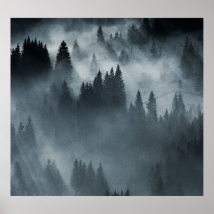 Poster Cárpatos de inverno: Paisagem de Montanha Sunrise