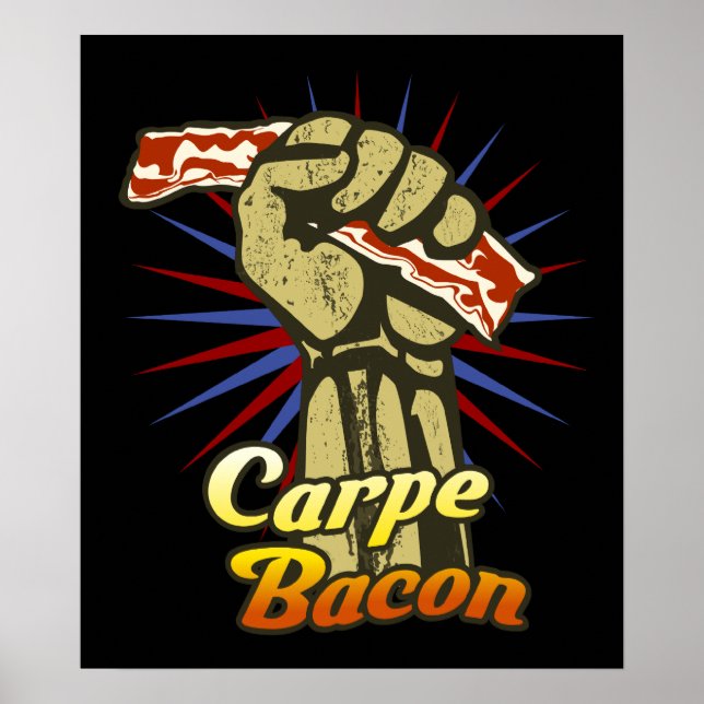 Póster Carpe Bacon $24,95 Graphic Art Wall (Frente)